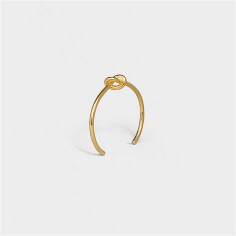 celine knot手環|CELINE Knot Double Cuff in Brass .